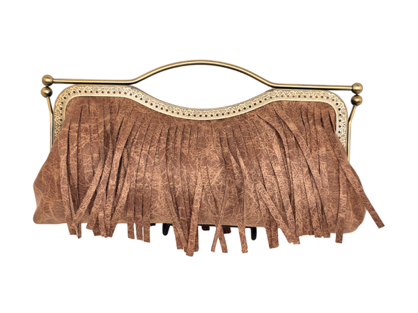 Faux Leather Fringe Handbag / Crossbody