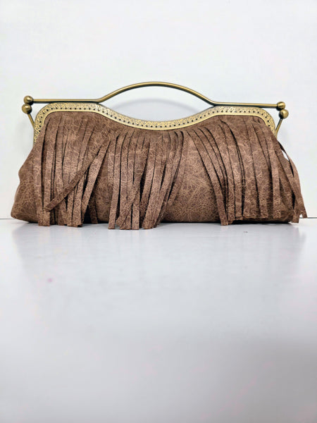 Faux Leather Fringe Handbag / Crossbody