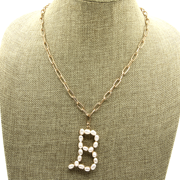 Fresh Water Pearl Initial Necklace