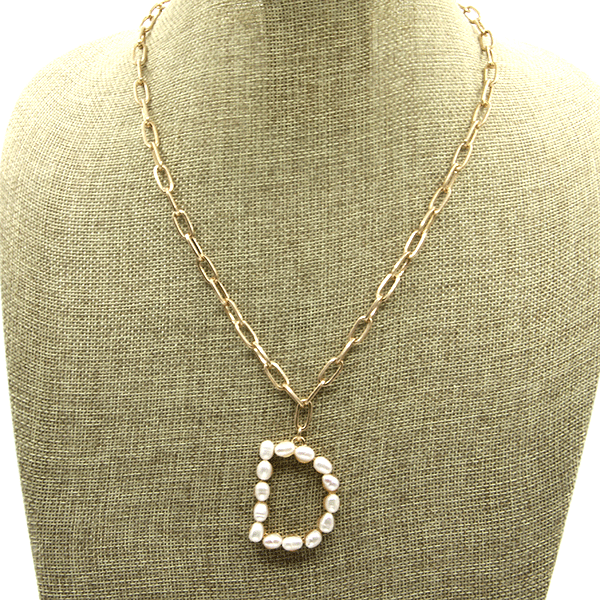 Fresh Water Pearl Initial Necklace