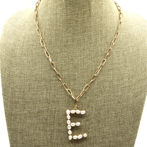 Fresh Water Pearl Initial Necklace