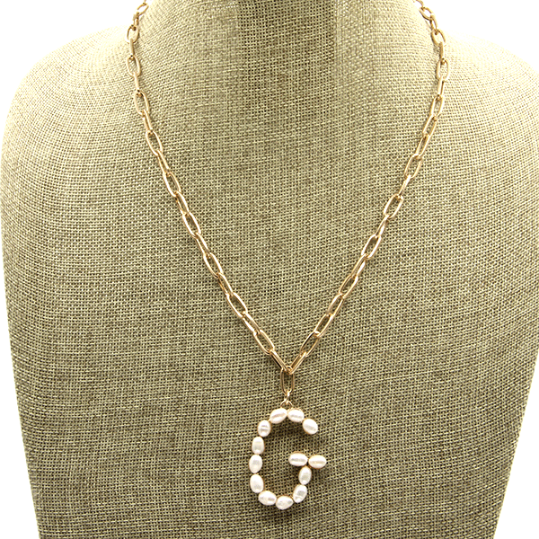 Fresh Water Pearl Initial Necklace