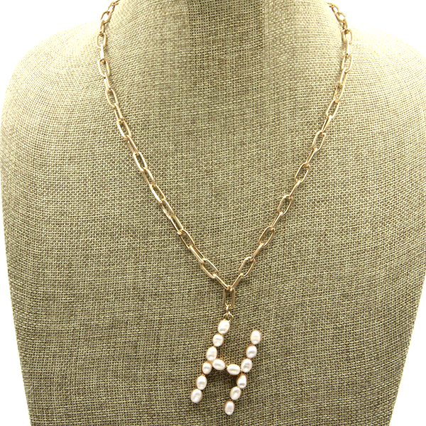 Fresh Water Pearl Initial Necklace