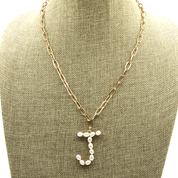 Fresh Water Pearl Initial Necklace