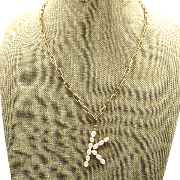 Fresh Water Pearl Initial Necklace