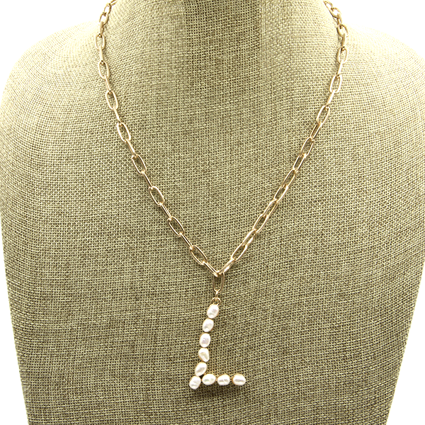 Fresh Water Pearl Initial Necklace