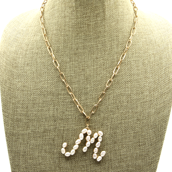 Fresh Water Pearl Initial Necklace