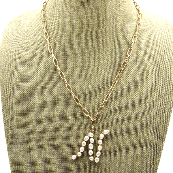 Fresh Water Pearl Initial Necklace