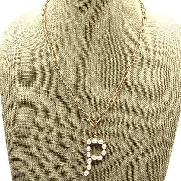 Fresh Water Pearl Initial Necklace