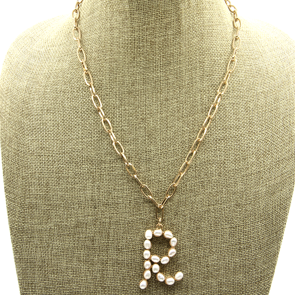 Fresh Water Pearl Initial Necklace