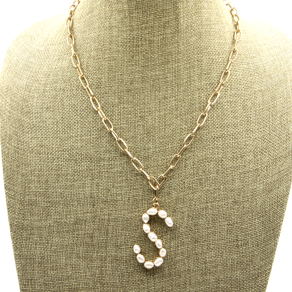 Fresh Water Pearl Initial Necklace