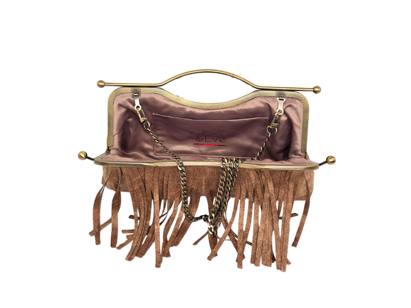 Faux Leather Fringe Handbag / Crossbody