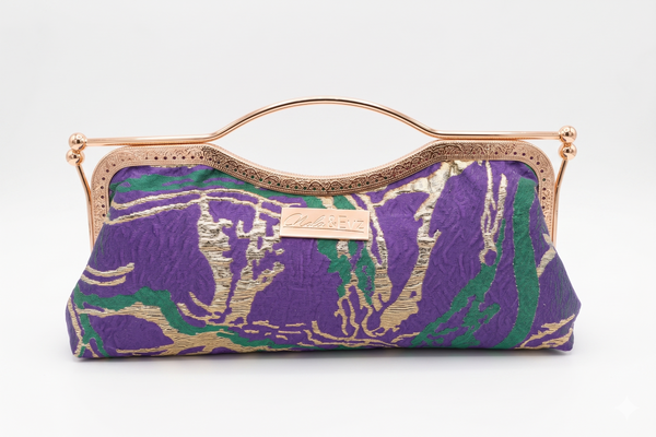 Handmade Desert Mirage Classic brocade evening clutch by Nola & Eve, limited edition