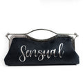 Mood Suede semi-custom suede evening clutch by Nola & Eve, fully lined with interior pocket