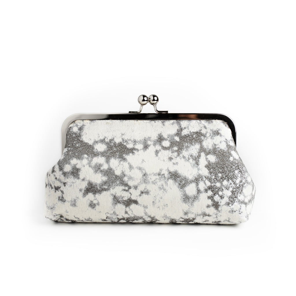 Brocade Classic floral brocade clutch by Nola & Eve with fully lined interior and dual chains