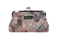 Nola & Eve Midnight Skyline Classic handmade brocade clutch with gold kiss-lock frame, limited-edition statement bag