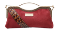 Canyon Belle suede and croc clutch by Nola & Eve with curved top handle and crossbody chain
