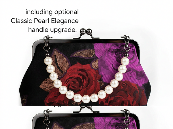 Red and Purple Rose Brocade Clutch