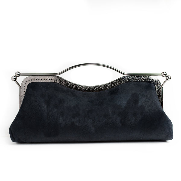 Mood Black Suede Clutch