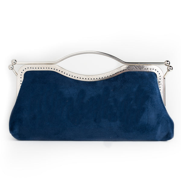 Mood Navy Suede Clutch