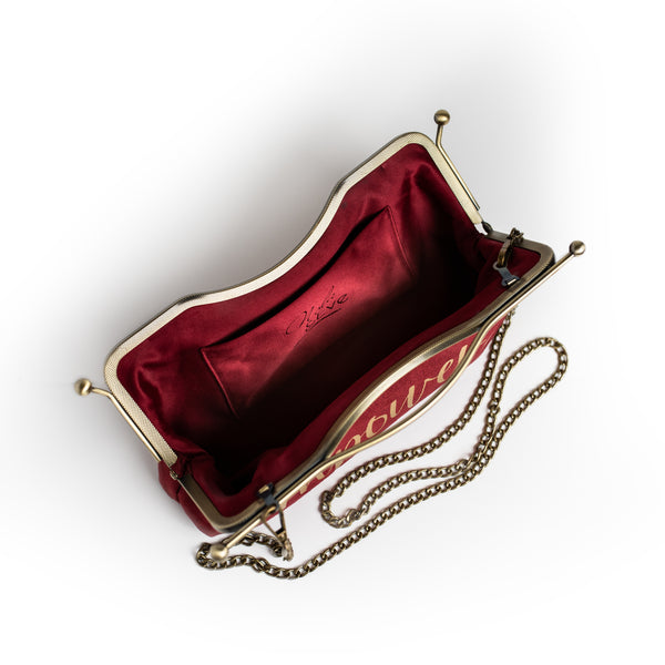 Mood Cranberry Suede Clutch