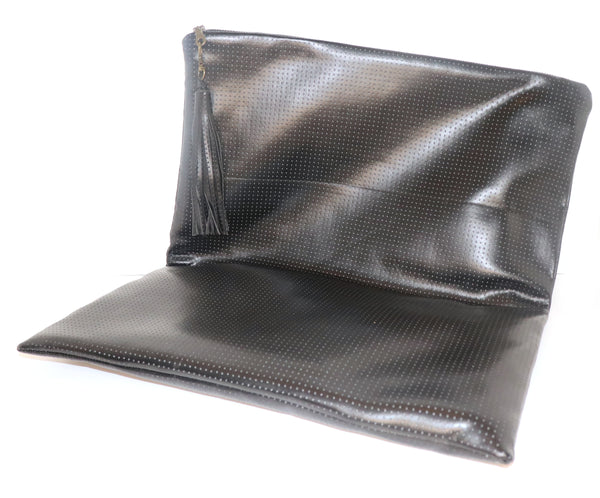 Black Pinhole Leather Clutch