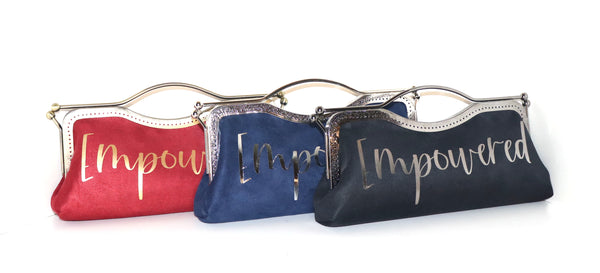 Mood Navy Suede Clutch