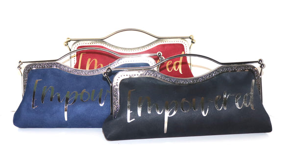 Mood Navy Suede Clutch