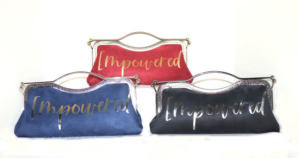 Mood Navy Suede Clutch