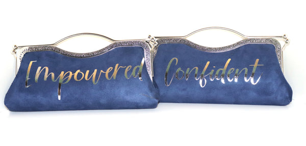 Mood Navy Suede Clutch