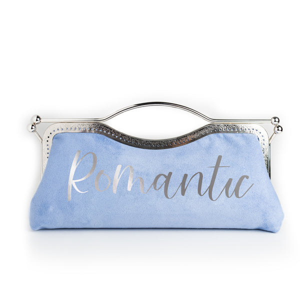 Mood Sky Blue Suede Clutch