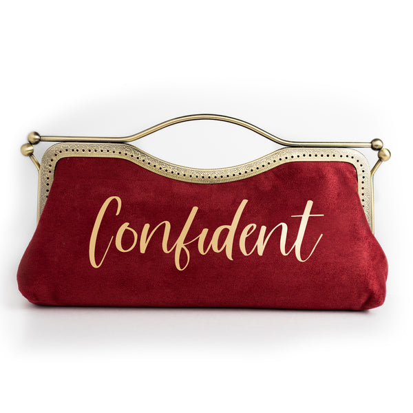 Mood Cranberry Suede Clutch