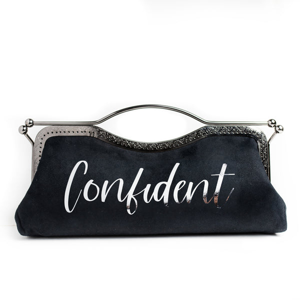 Mood Black Suede Clutch