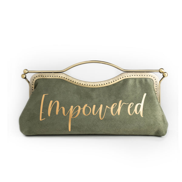 Mood Sage Green Suede Clutch