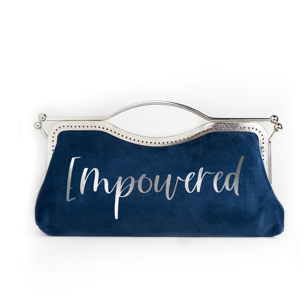 Mood Navy Suede Clutch