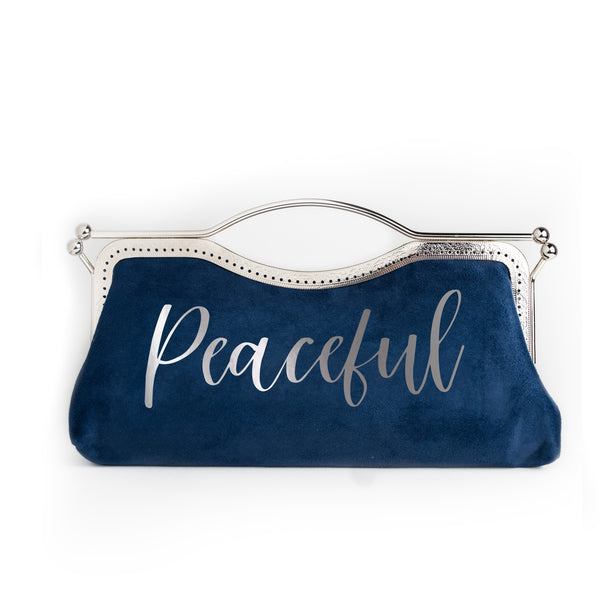 Mood Navy Suede Clutch