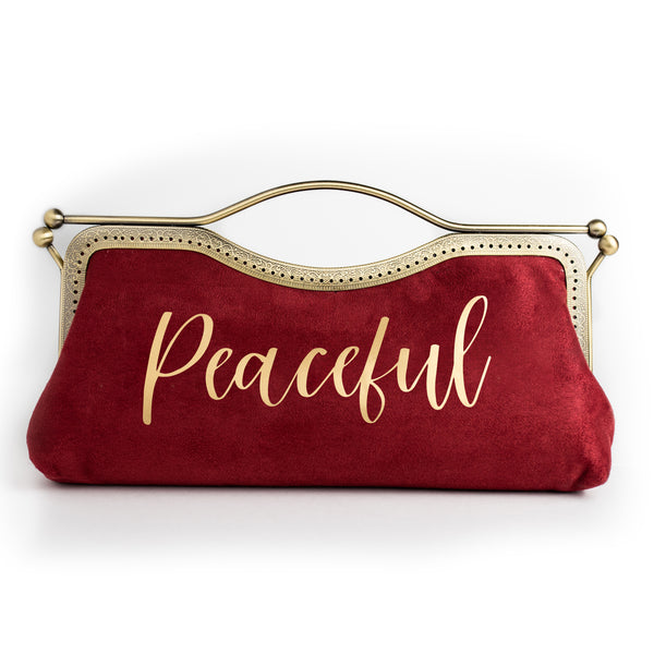 Mood Cranberry Suede Clutch