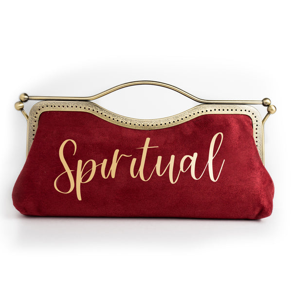 Mood Cranberry Suede Clutch