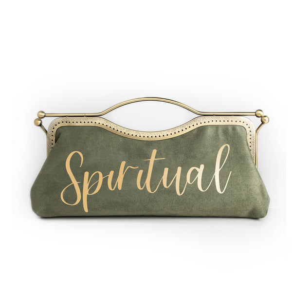 Mood Sage Green Suede Clutch