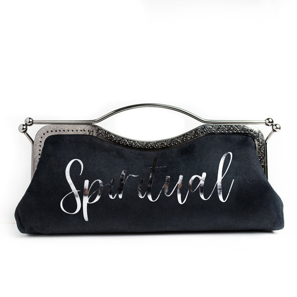 Mood Black Suede Clutch